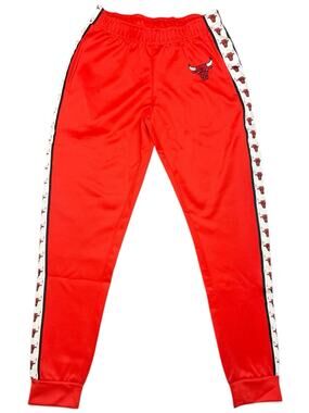 Chicago Bulls Red Track Pants Men’s Size S NBA Logo Side Stripe